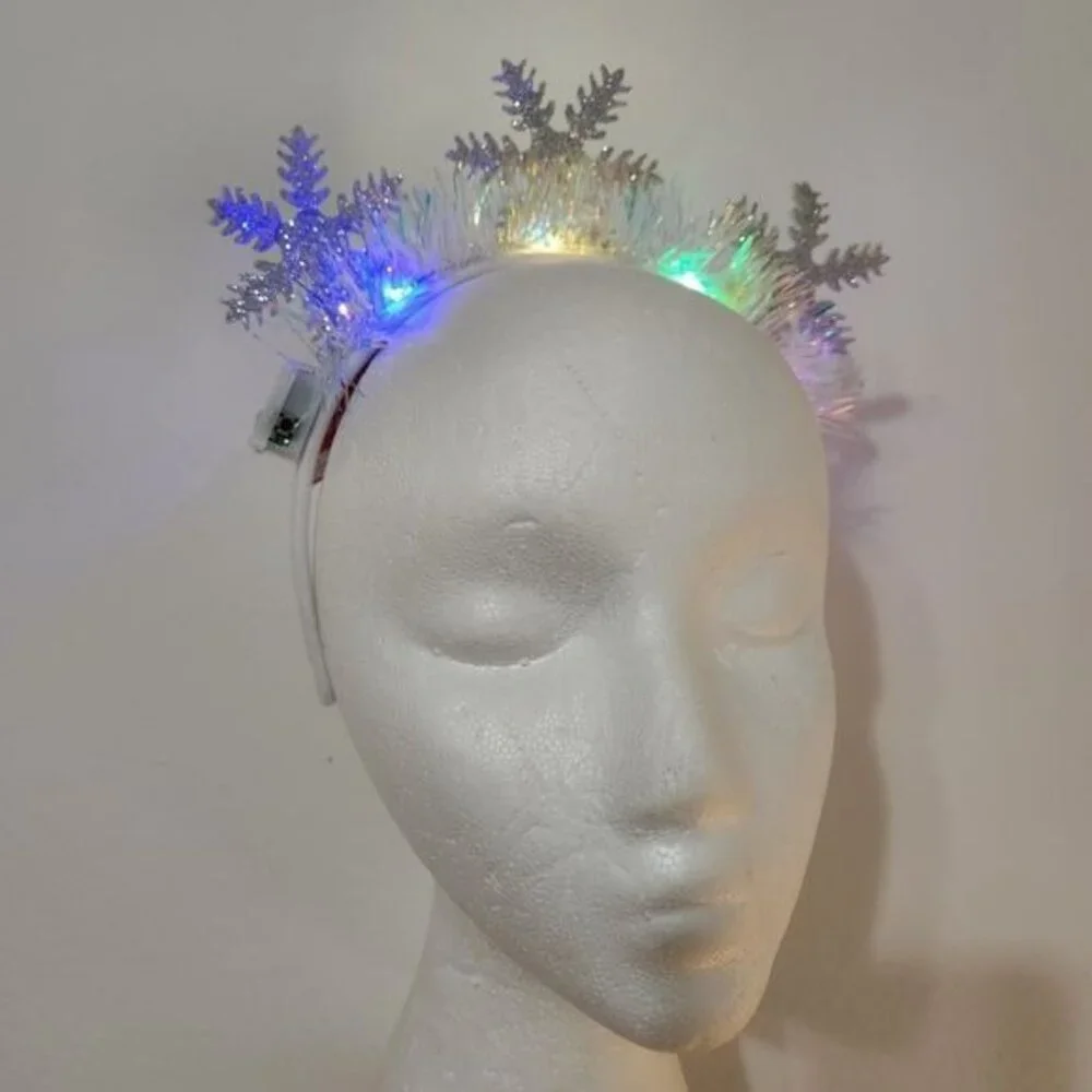Headband Luminous Headband Christmas Tree Hair Ornaments With Lights Antlers Gli